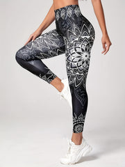 Lotus Flower Yoga Pants High Waist Leggings Women's Activewear
