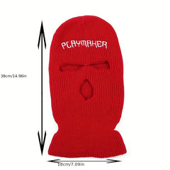 Warm Knitted Cycling Hat Three Hole Design