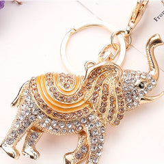 Cute Rhinestone Elephant Keychain for Handbag Car Charm Gift