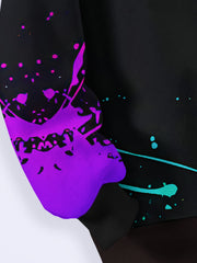 Tie Dye Graffiti Print Crew Neck Sweatshirt Long Sleeve Pullover for Sports