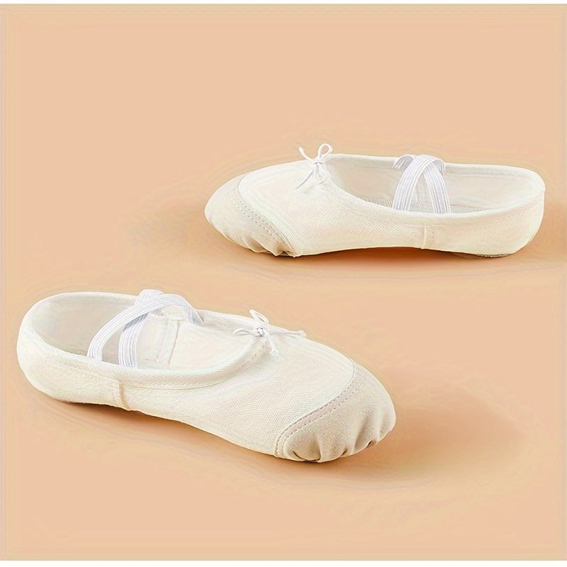 Girl's Canvas Ballet Shoes Non Slip Adjustable Dance Shoes