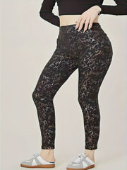 Women's Plus Snack Print High Stretch Leggings