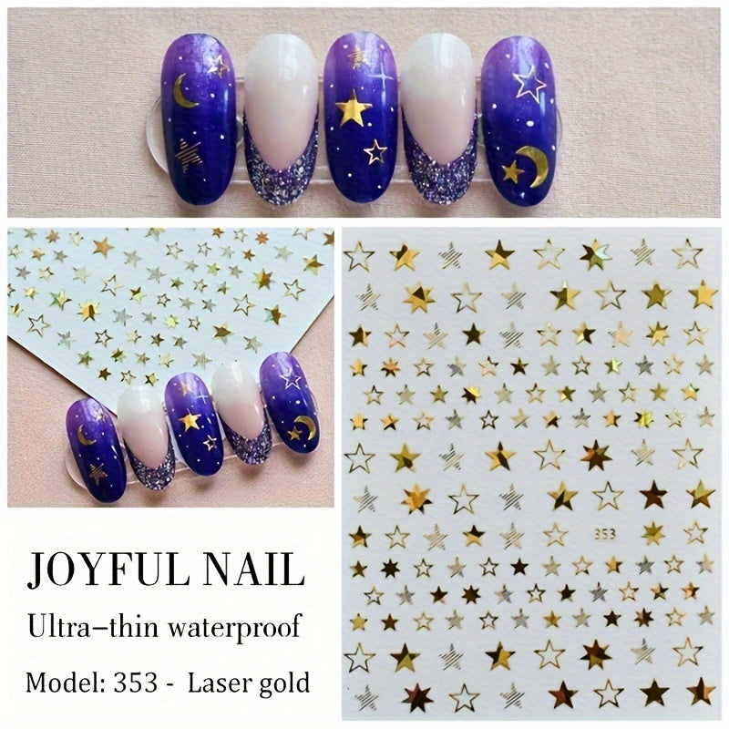 Lovely Star Stickers 3D Nails Art Self Adhesive Manicure Accessories