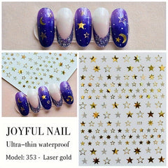 Lovely Star Stickers 3D Nails Art Self Adhesive Manicure Accessories