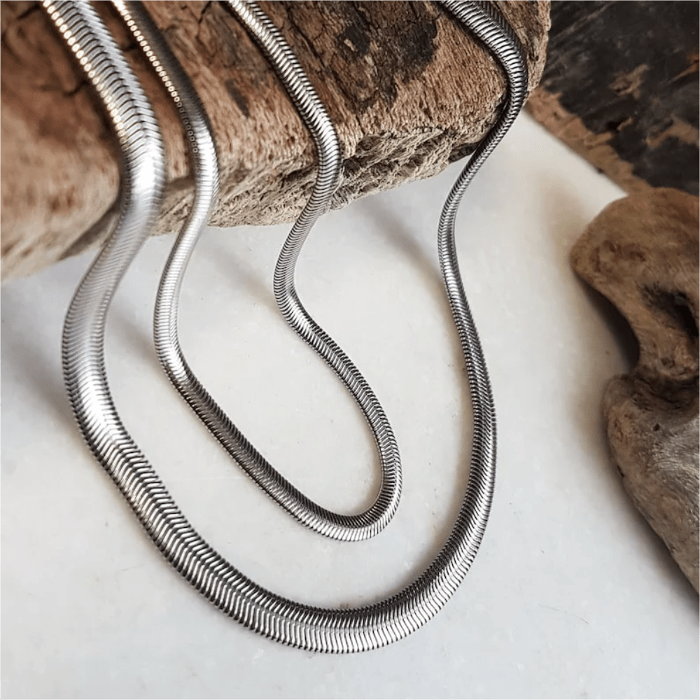 Girl's Snake Chain Hip Hop Pendant Necklace Stainless Steel