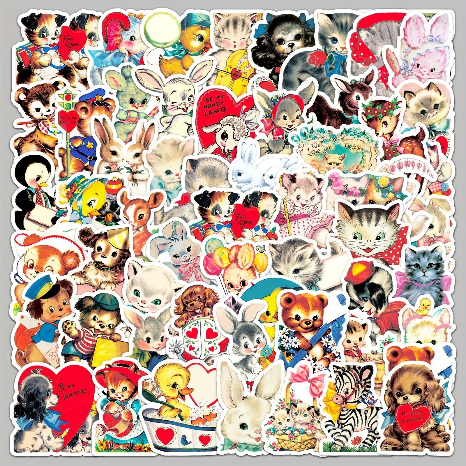 66pcs Retro Cartoon Animal Series Graffiti Stickers DIY Pack