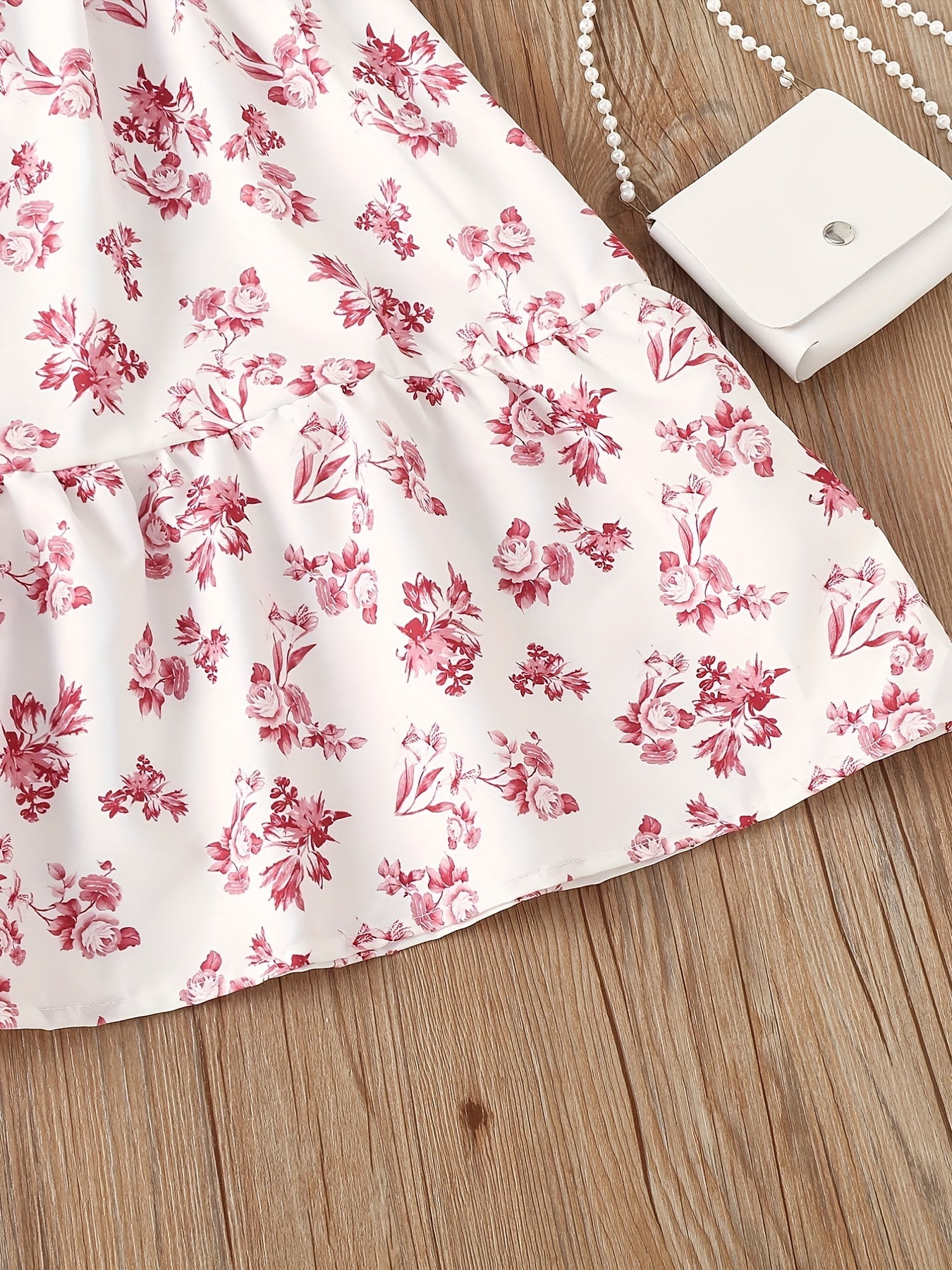 Kid Girls Floral Graphic A line Dress For Party Holiday Kids Summer Clothes
