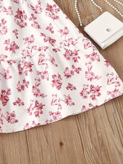 Kid Girls Floral Graphic A line Dress For Party Holiday Kids Summer Clothes