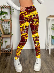 Graffiti Print Skinny Leggings Stretchy Casual Women's Clothing