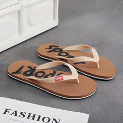 Men's Casual Letter Print Slip On Flip Flops Lightweight Non slip Thong Sandals
