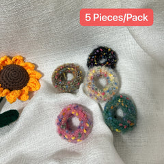 5pc Fall/Winter Plush Hair Scrunchies for Young Girls
