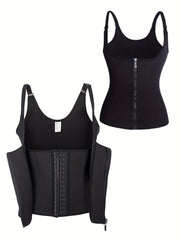 Zipper Cami Tops Waist Trainer Tummy Control Slimmer Top