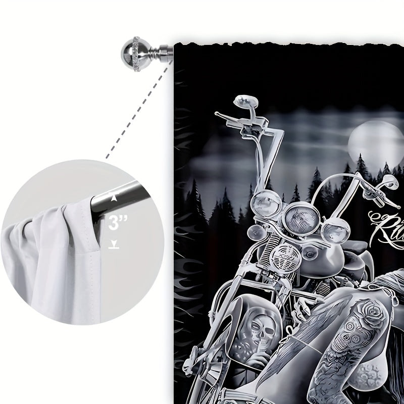 2pcs Robot Love Curtains Rod Pocket Window Drapes