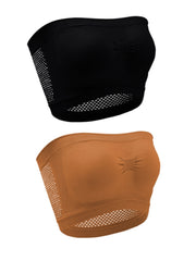 2 Pack Plus Size Tube Bra Set Women's Comfort Non Padded Strapless Bralette