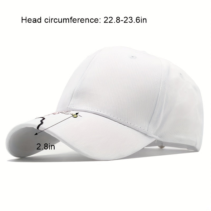 Peach Blossom Embroidery Baseball Cap Breathable Sports Hat