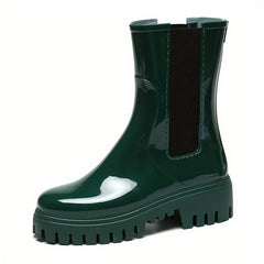 Women's Green Rain Boots Waterproof Anti Slip Short Boots