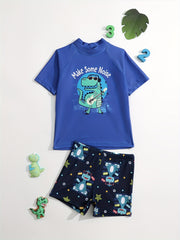 Boys 2pc Swimsuit SHARK Print Beach Quick Dry