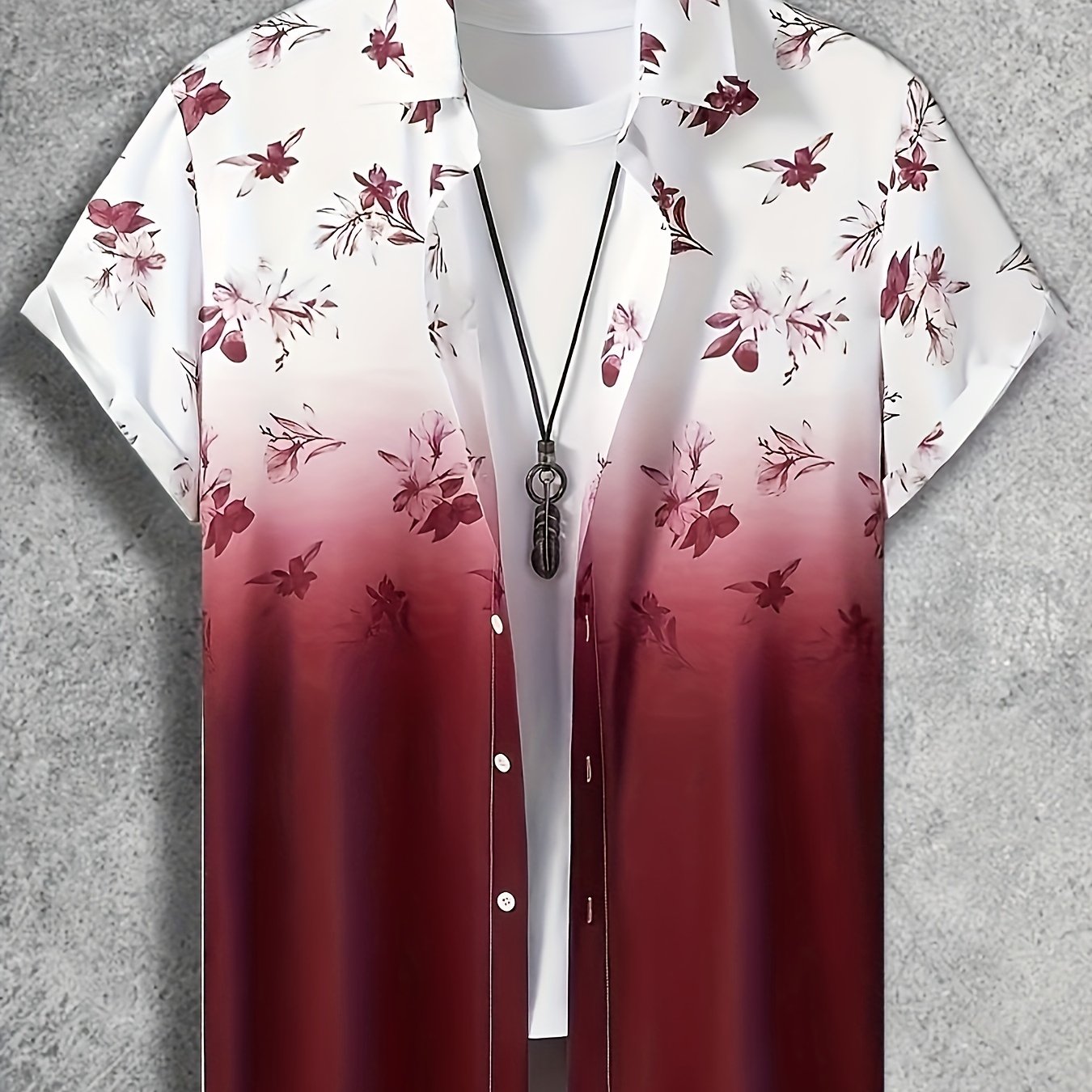 Men's Floral Graphic Button Up Shirt