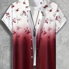 Men's Floral Graphic Button Up Shirt