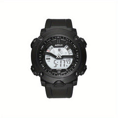 Round Electronic Sports Watch With Dual Display