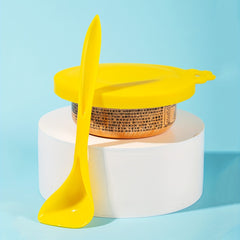 2pcs Pet Food Tin Lids Sealed Cover Spoon Silicone Random Colors