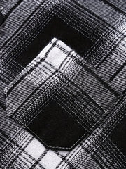 Boys Plaid Hooded Jacket Long Sleeve Button Down Outwear