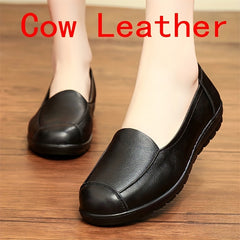 Women's Solid Loafers Casual Slip On Soft Sole Work Shoes