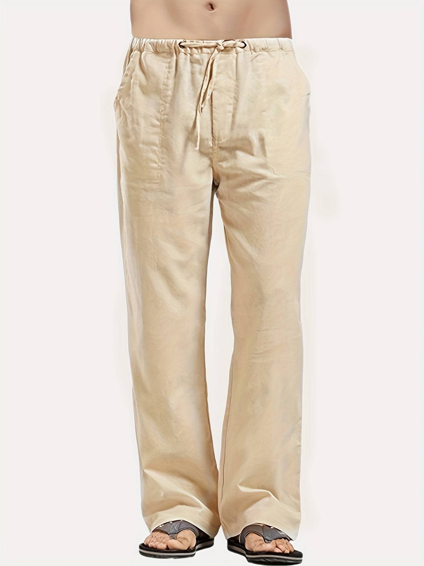 Men's Breathable Cotton Joggers Classic Drawstring Pants