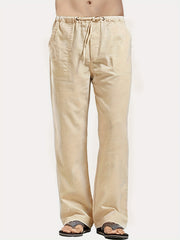 Men's Breathable Cotton Joggers Classic Drawstring Pants