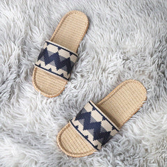 Women's Chevron Pattern Slide Shoes Open Toe Casual Flat Slides