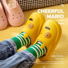 Kids Cartoon Furry House Shoes Soft Non Slip Walking Shoes for Winter