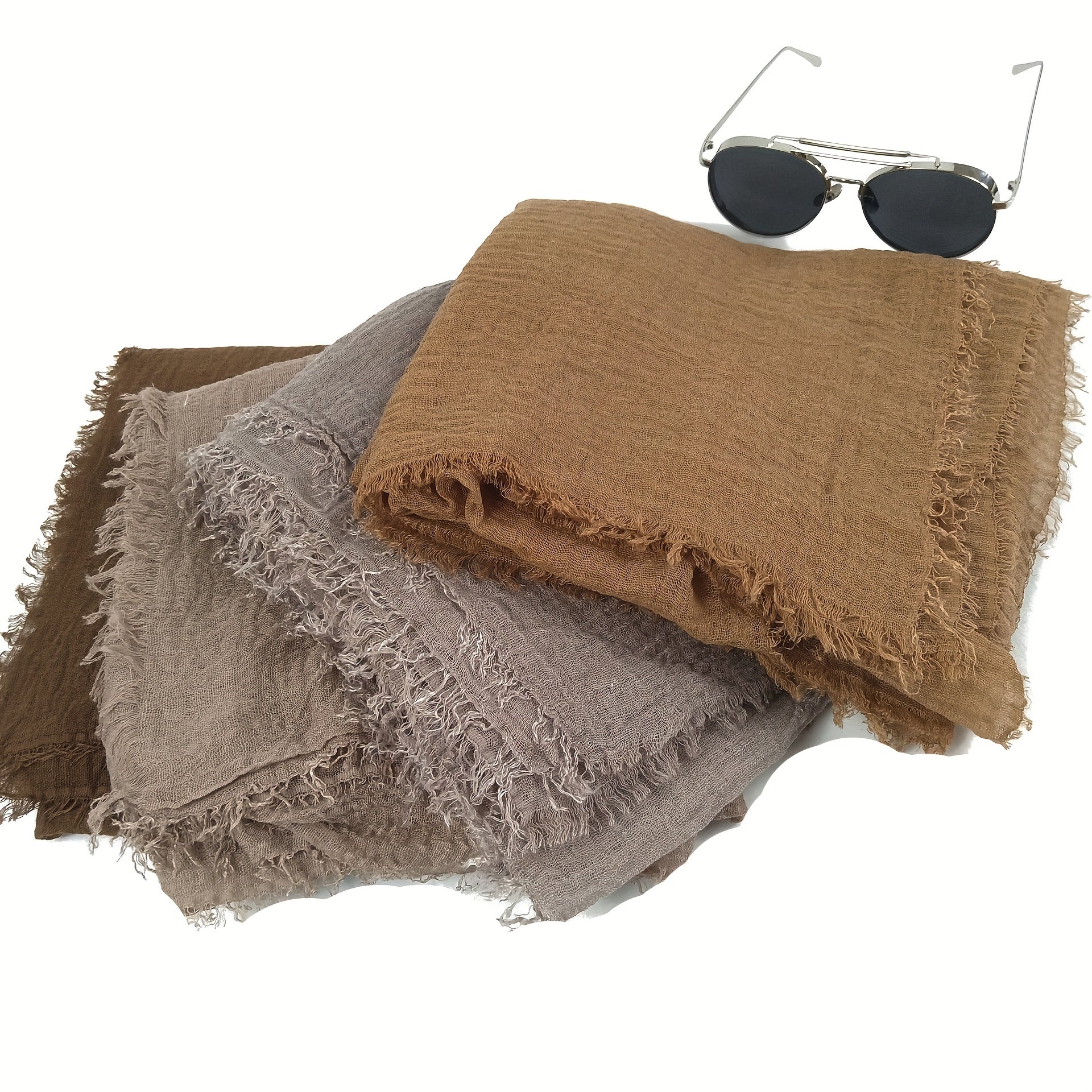 Muslim Bandana Solid Pleated Short Beard Headscarf