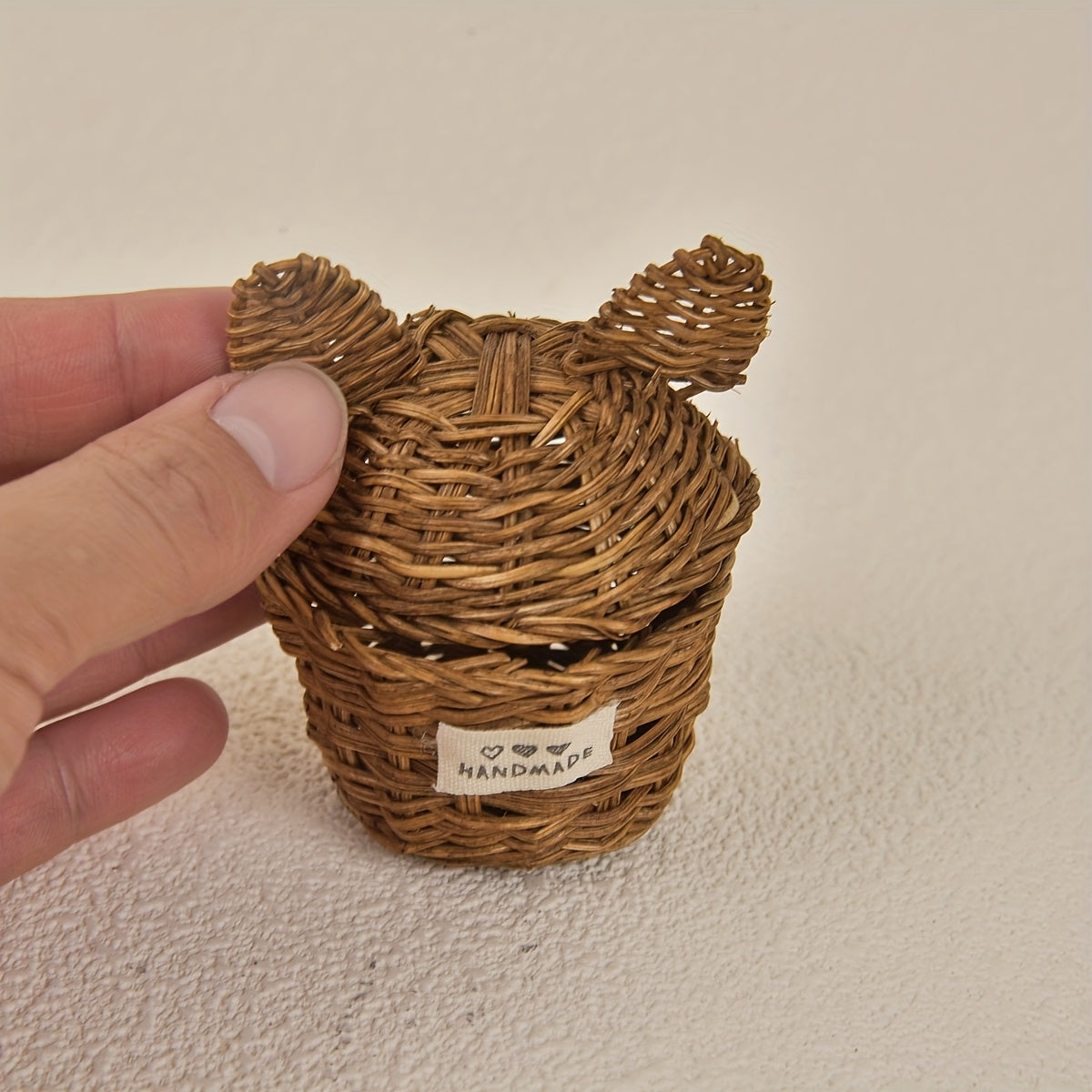 Mini Rattan Basket & Twisted Stick Dog BJD OB11 Scene Furniture