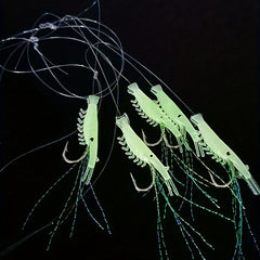 Luminous Fish Hook Set 5 Hooks on a String for Fishing