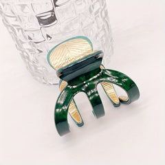 Acetate Hair Claw Curved Alloy Hair Clip Pearlescent Faux Pearl Shark Claw