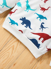 Toddler Boy's Dino Sweatshirt & Sweatpants Set for Spring Fall