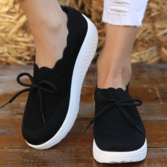 Women's Lightweight Knit Sneakers Low Top Slip On Shoes