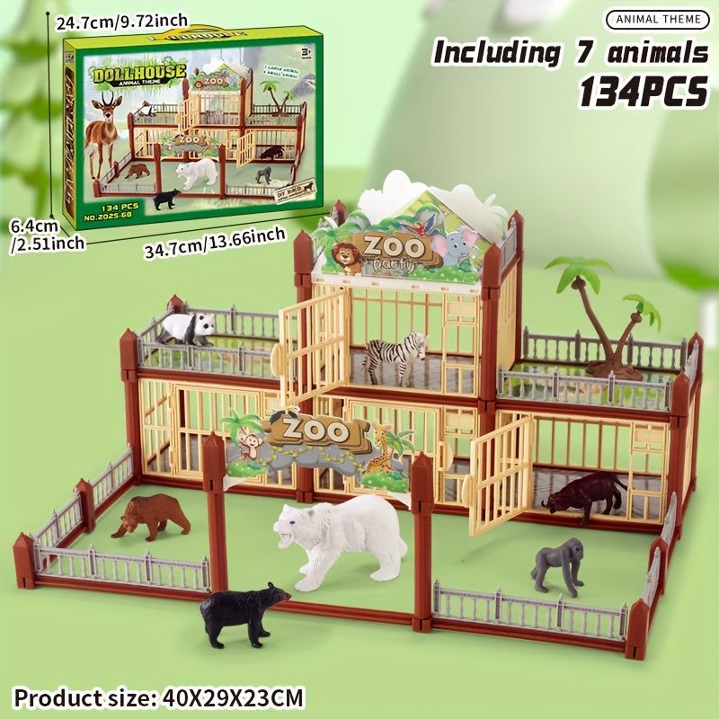 Zoo Play House Toys Castle Villa Dinosaur Villa Animal Farm Gift
