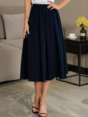 Solid Casual Midi Skirt for Women