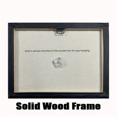 Solid Wood Frame Canvas Bulldog Bathtub Home Decor Wall Art