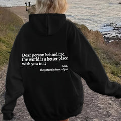 Women's Sports Hoodie with Slogan Print