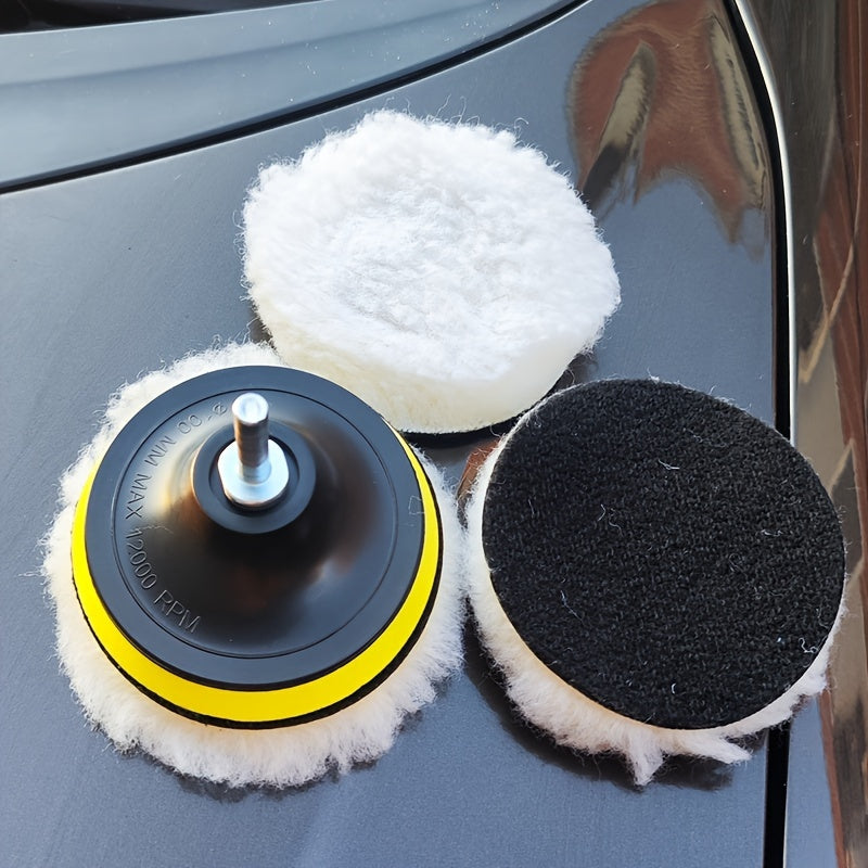 5pcs Wool Polishing Sponge Floor Waxing Car Boat Glass Cleaning Sponge