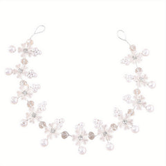 Pearl & Rhinestone Hairband Soft Vines Wreath for Party Hairstyles