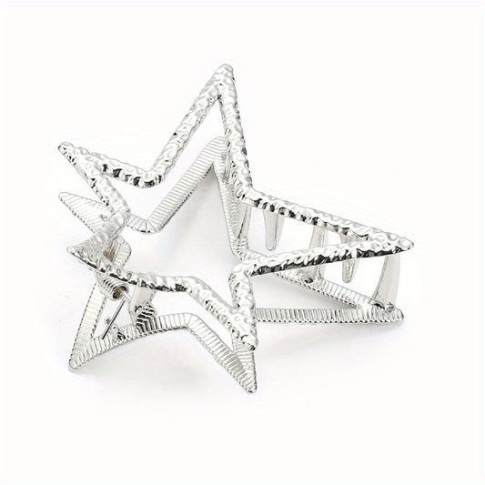 Y2K Metal Star Hair Claw Shark Claw Mini Hair Clip