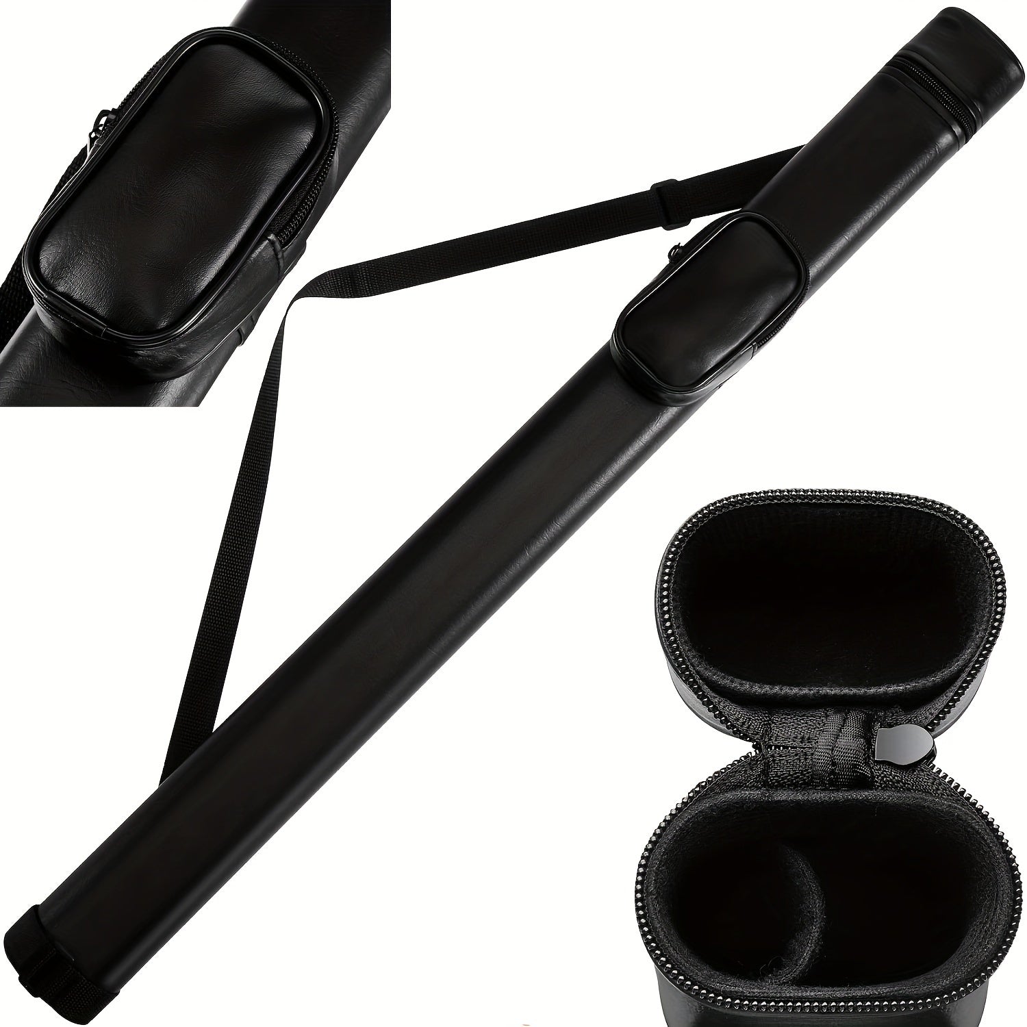 Leather Pool Cue Holder High Hardness Fashionable Billiard Cue Barrel