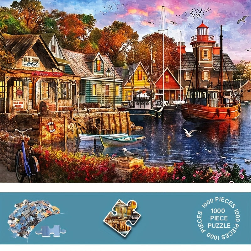1000pcs Mini Jigsaw Puzzle House Boat Scratch Resistant Waterproof