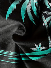 Coconut Tree Print Men's Outfits Casual T-shirt & Shorts Set
