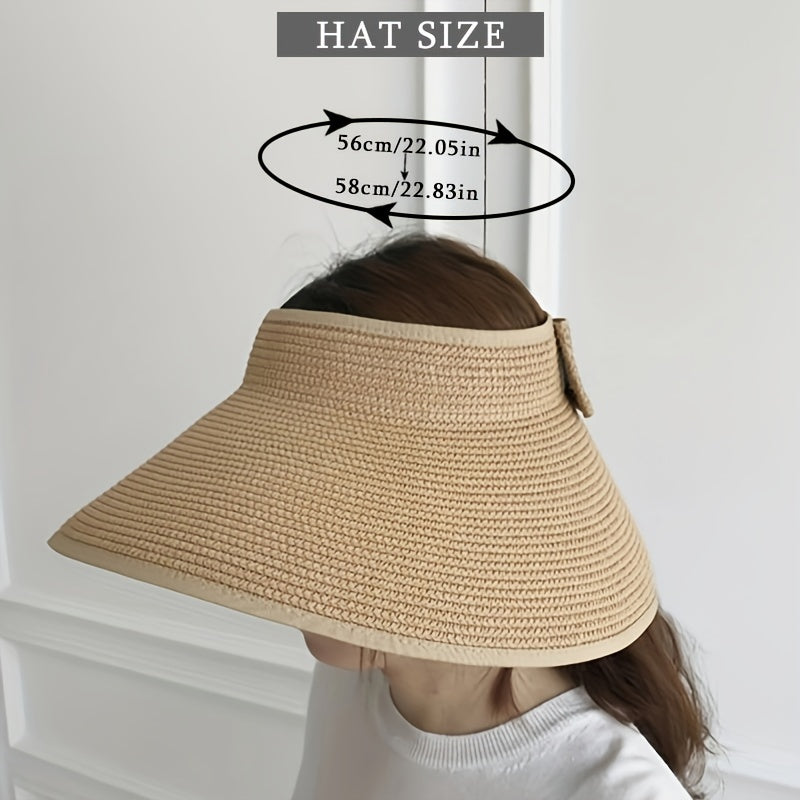 Straw Visor Hat for Women Sun Beach Casual Hat