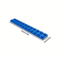 30pcs 2x12 Low Brick Building Blocks Durable ABS Plastic 6 Colors Gray Red Yello