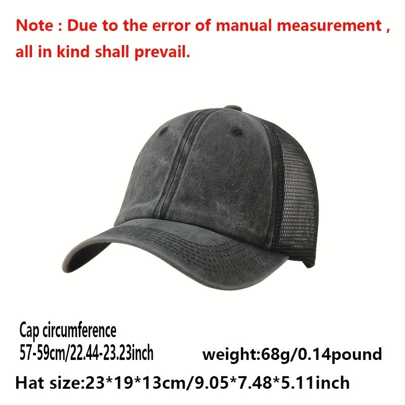 Mesh Trucker Hat Breathable Baseball Cap Vintage Dad Hats